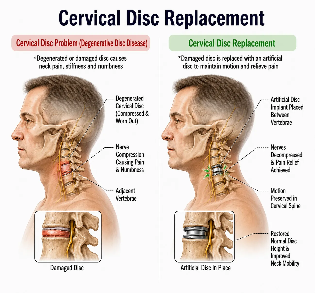 Cervical Disc Replacement — anatomy diagram
